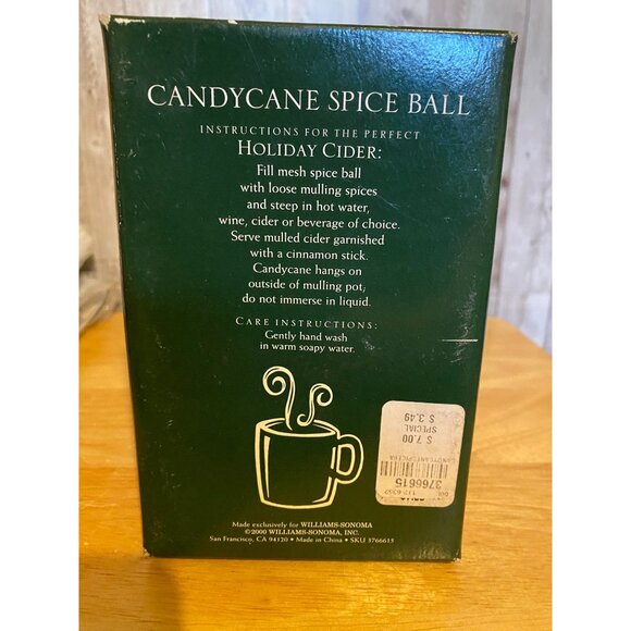 Candy Cane Spice Ball Williams-Sonoma Mesh Tea Ball Infuser Stainless Steel - Picture 5 of 7